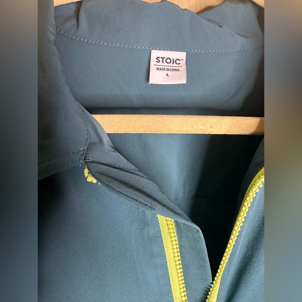 Teal Jumpsuit with Neon Green Zipper - Picture 8 of 8